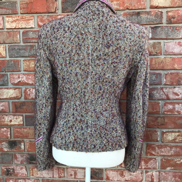 ✨SOLD✨Strenesse Blue Wool Tweed Blazer Jacket Sz 8 - Picture 4 of 8